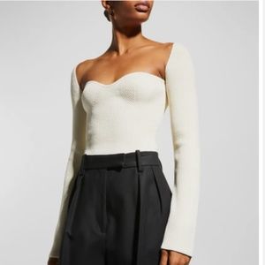 Lola Rae Fashion White Long Sleeve Sweetheart Knit top